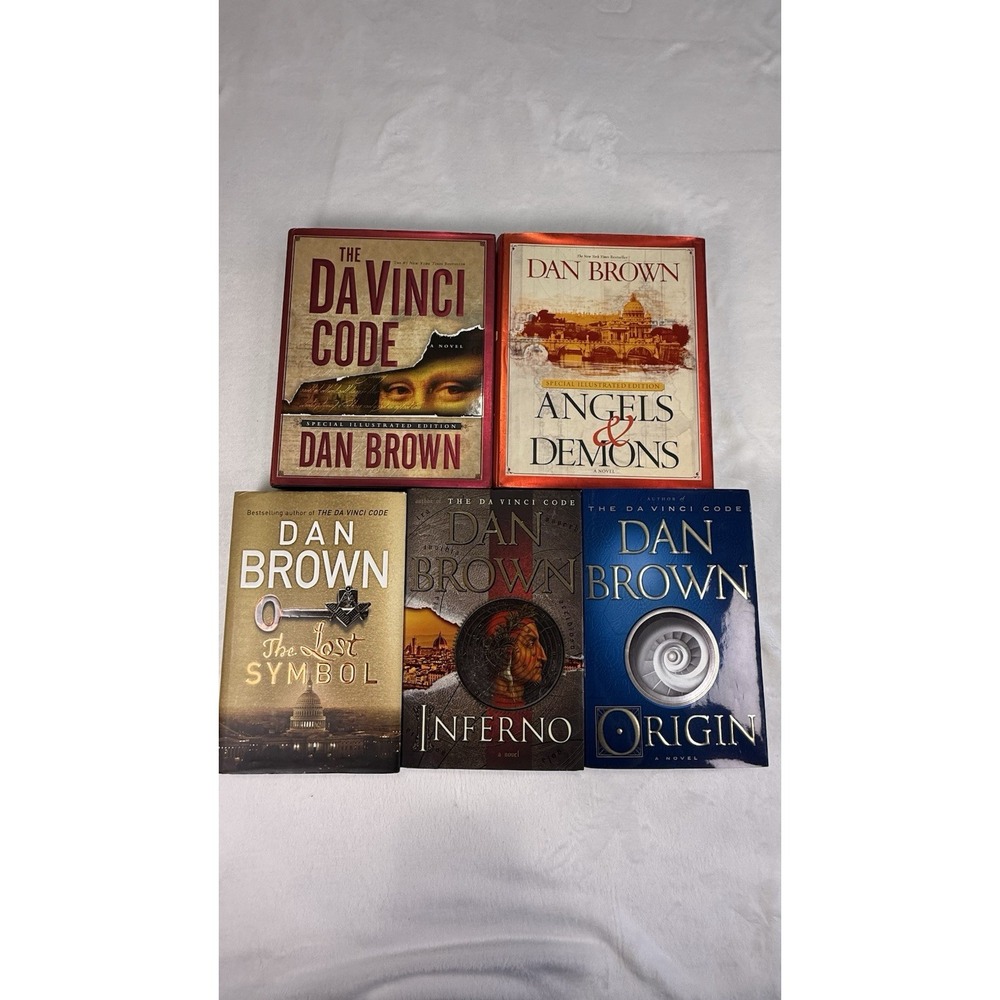 Dan Brown Hardcover Book Lot 5 First Editions Da Vinci Code Inferno Origin